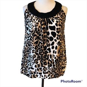Women’s Joseph A Leopard print sleeveless blouse 
size small